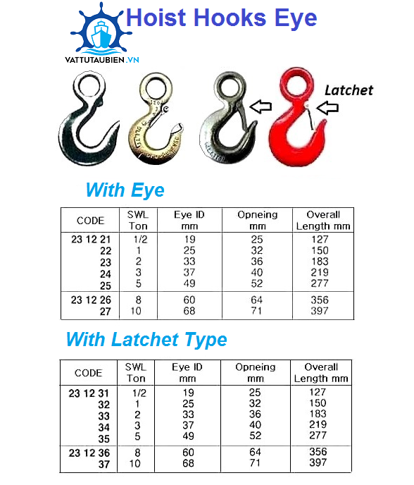 ALLOY STEEL EYE HOOK Vật Tư Tàu Biển
