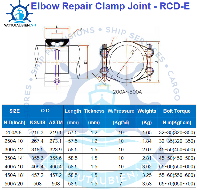 Elbow Repair Clamp Joint RCD-E