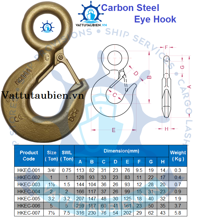 Móc Cẩu Mắt Carbon-HKEC