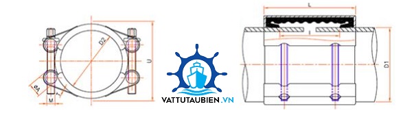 Khớp Sửa Chữa Ống Hai Khóa Ngắn RCD-S