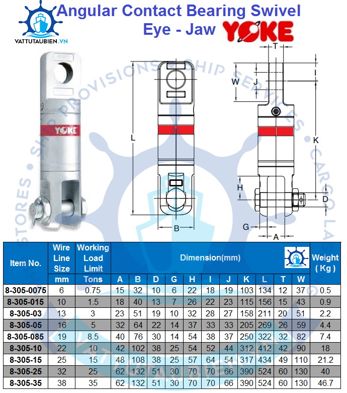 Khớp Xoay Yoke Đầu Tròn & Đầu U