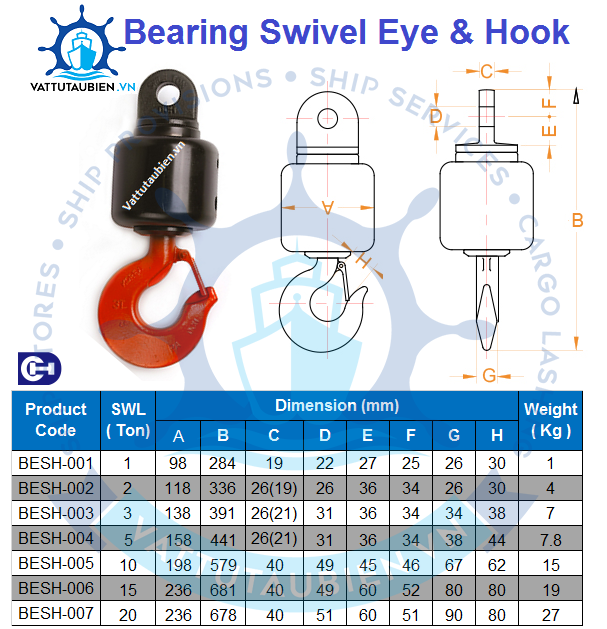 Bearing Swivel Eye & Hook