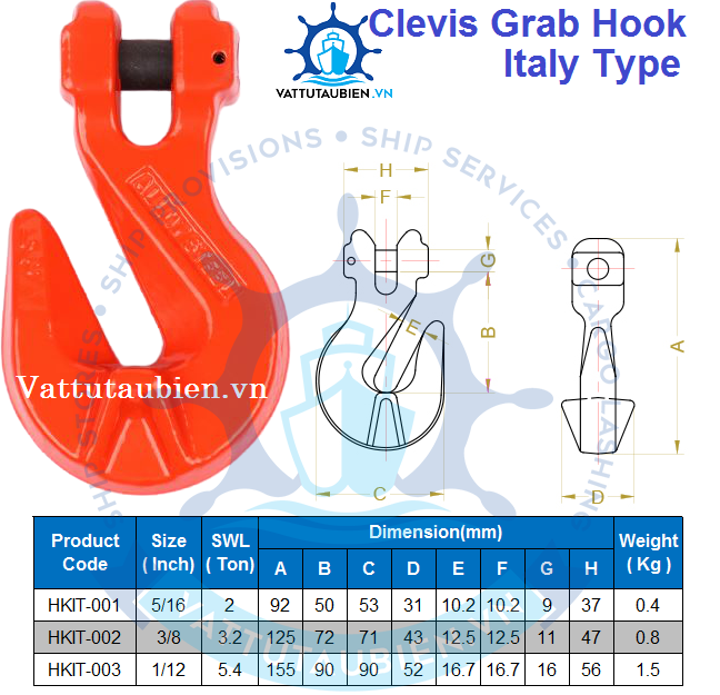 Móc Cẩu Khóa Xích Chốt Pin