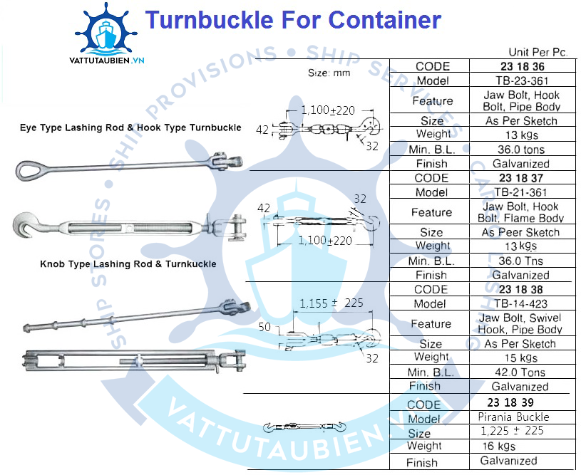 Tăng Đơ Chằng Container