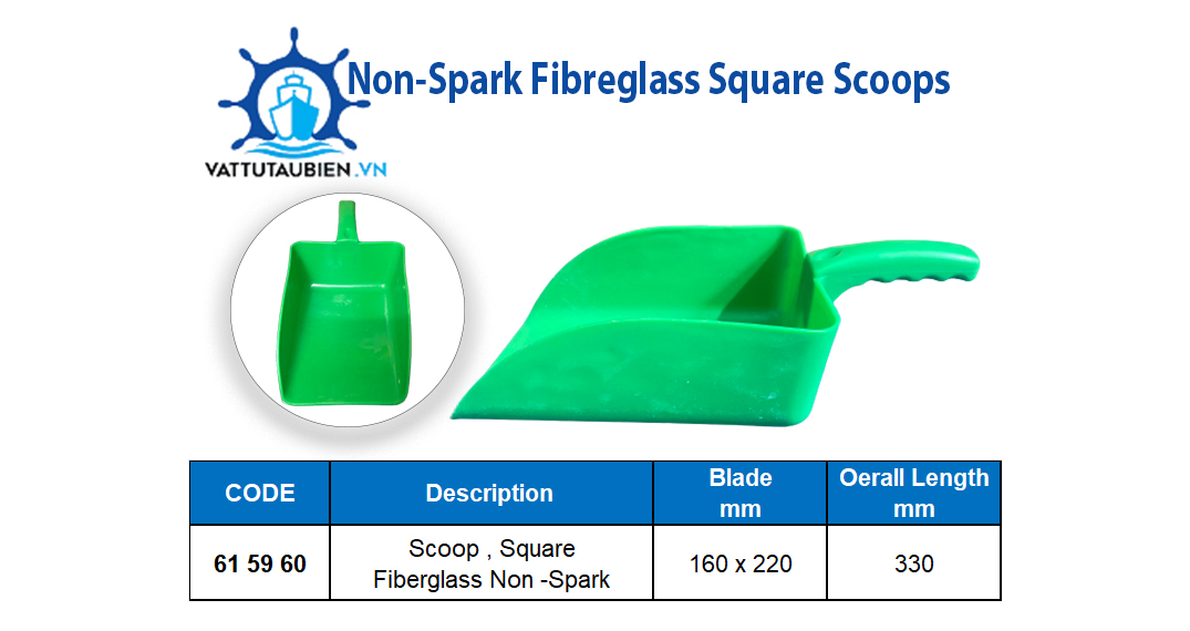 Non-Spark Fibreglass Square Scoops