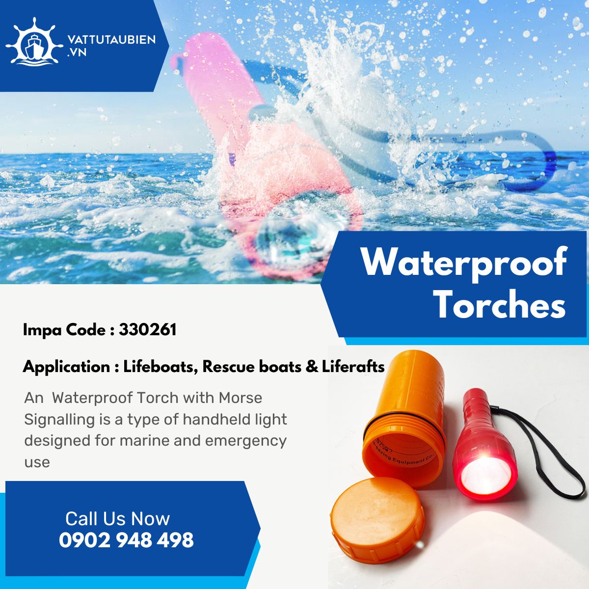 Waterproof Torch with Morse Signalling 
